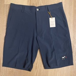 NWT SCOTTY CAMERON GALLERY - Navy Blue Golf Shorts with Donkey Logo - Size 32